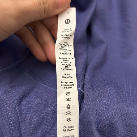 NEW Lululemon Athletica Lightweight Cinch Hem Hiking Purple Short Sleeve Tee Sz8 - Picture 10 of 12